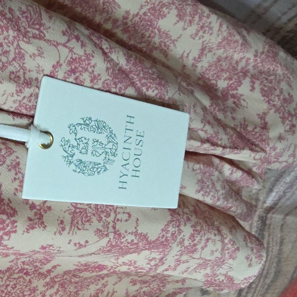 Hyacinth House Pink Toile Thayer Floral Long Sleeve Blouse In XL - Picture 4 of 12